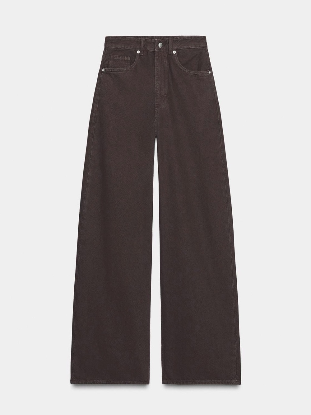 Zara Wide-Leg High-Rise Jeans in Dark Brown
